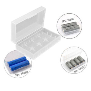 Estuche para baterías transparente. Para baterías 18650-18350-16340